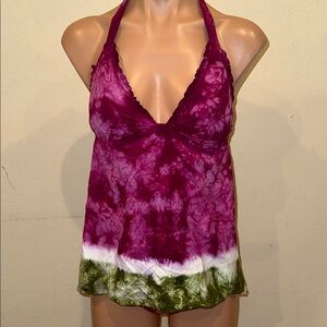 NWT Lucky Brand Tankini set Halter size M/S POM